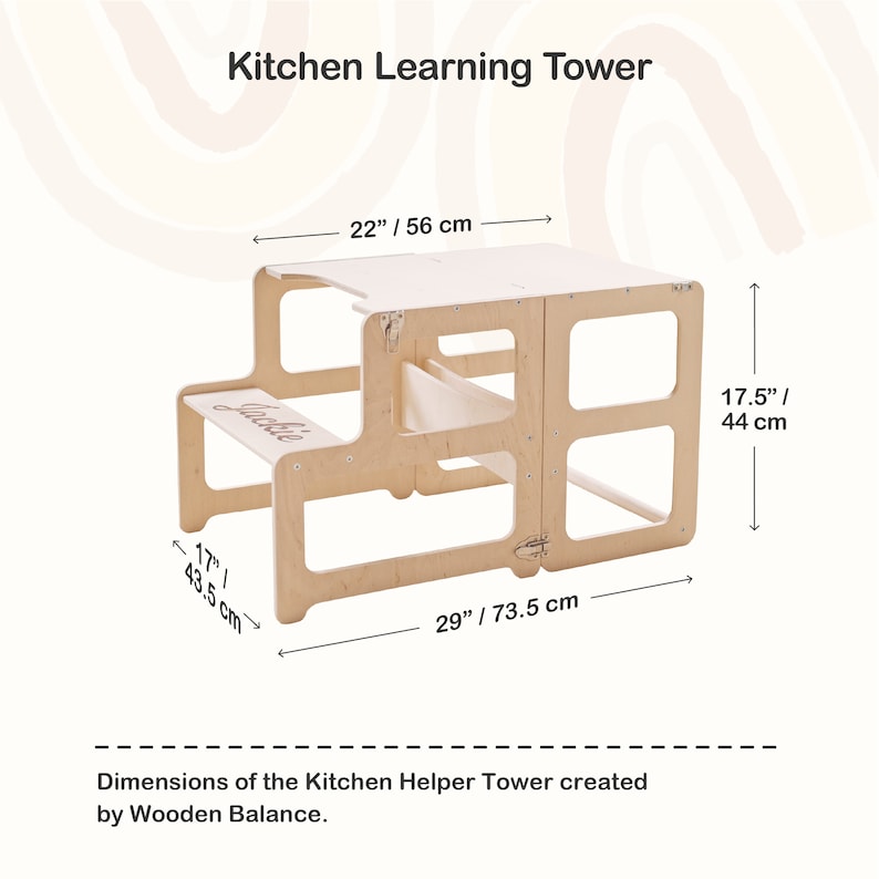 Montessori Tower Kitchen, Kitchen Tower, Montessori Tower, Helper Tower, Montessori Furniture, Toddler Tower, Toddler Kitchen Tower zdjęcie 9