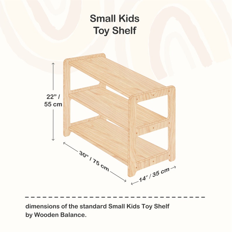 Set of Three Shelves Toy Shelf Montessori Toy Shelf image 8