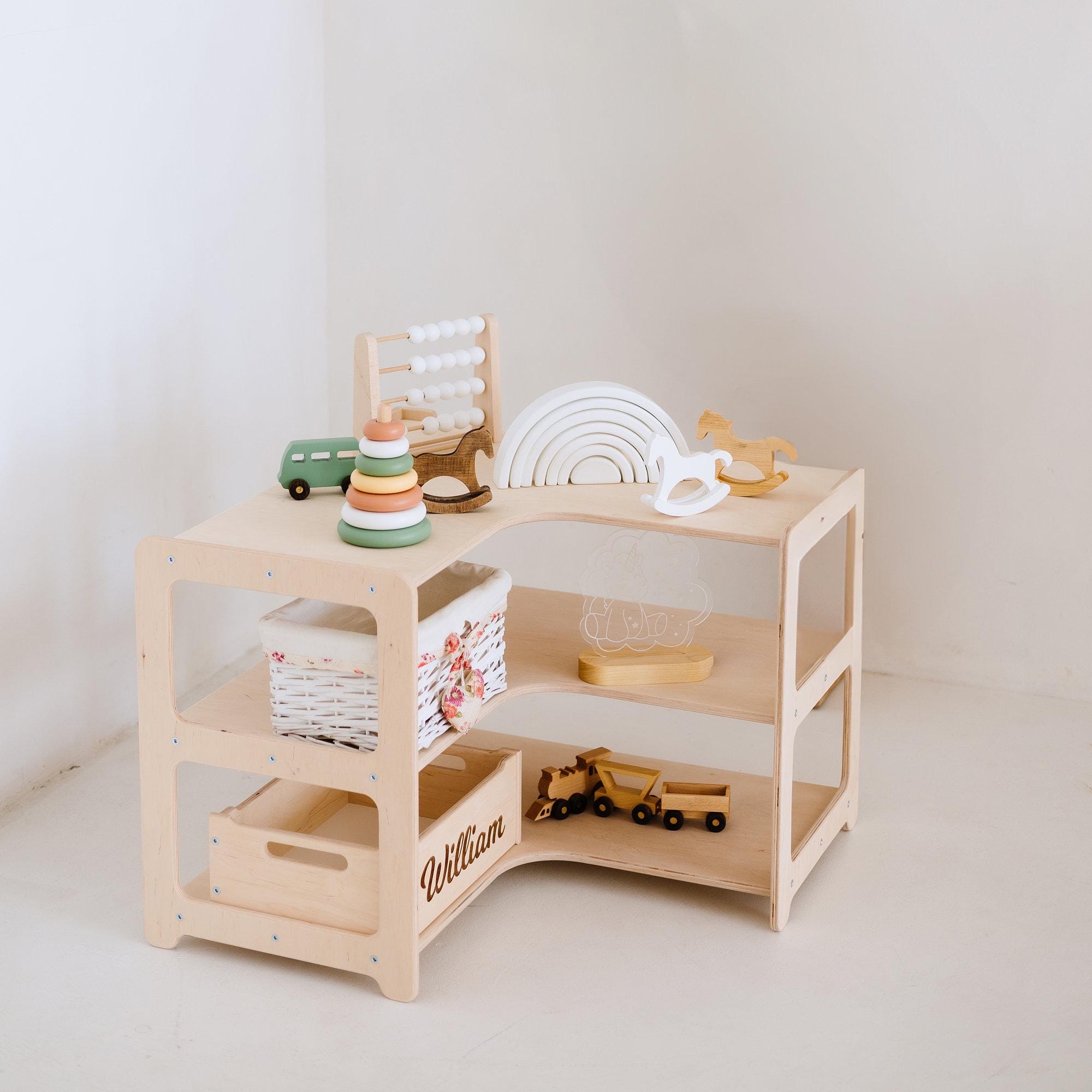 モンテッソーリコーナーおもちゃ棚、モンテッソーリコーナー用おもちゃ