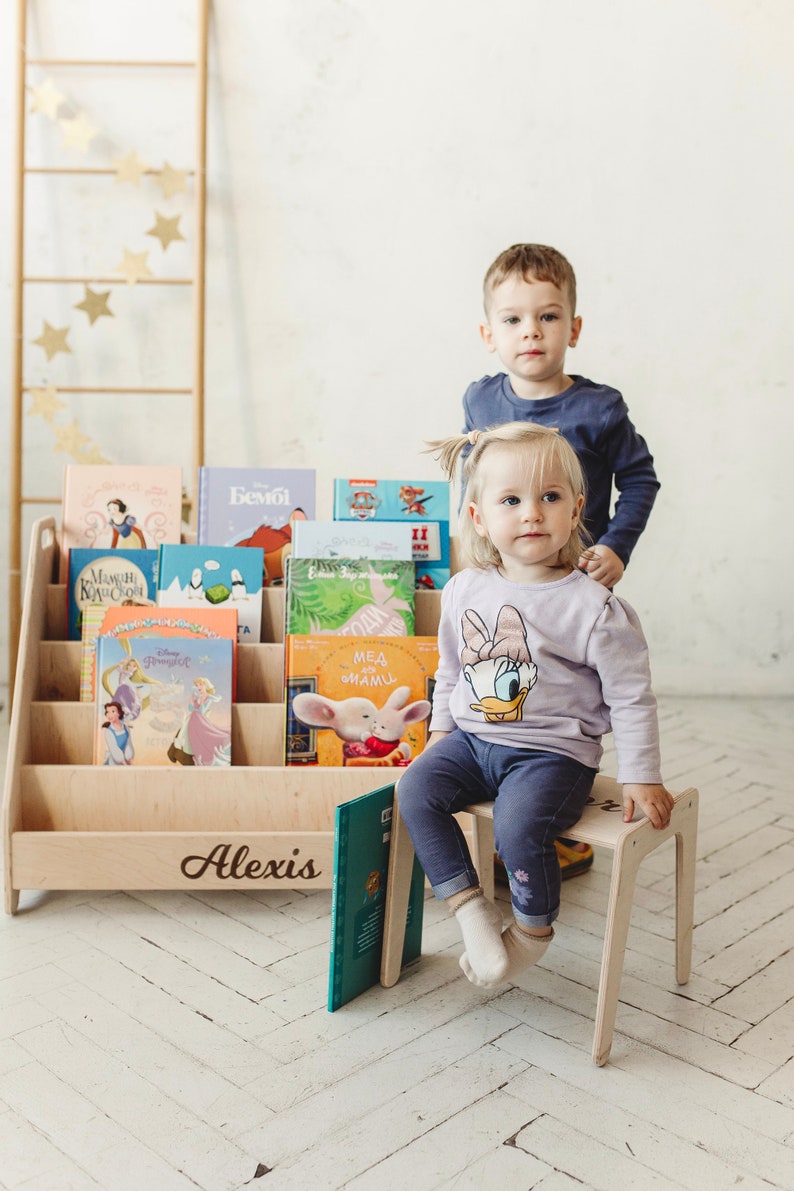 Large Montessori Bookshelf, Kid Bookshelf, Montessori Shelf, Toddler Bookshelf, Montessori Bookcase, Bookshelf Kid, Montessori Furniture zdjęcie 2