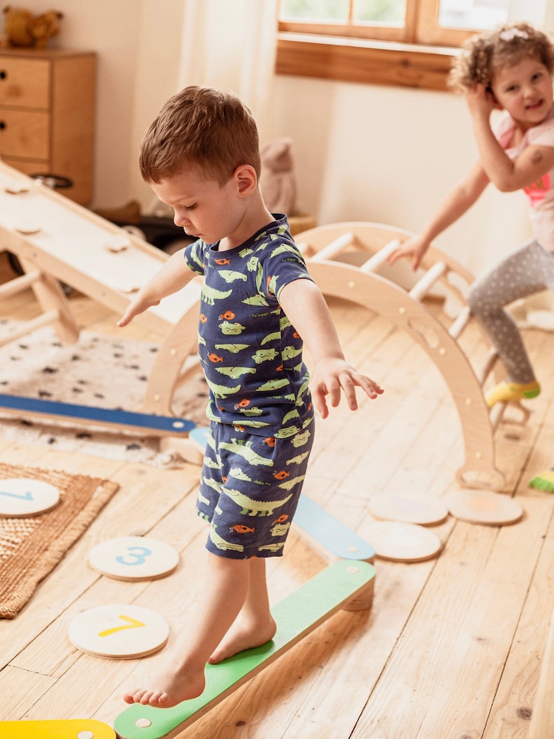 Montessori Balance Beam, Balance Beam Kids, Montessori Toy, Balance Board, Montessori Furniture, Toddler Gift, Waldorf Toy, Toddler Toy image 4