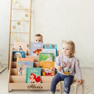 Grote Montessori Boekenplank, Kid Boekenplank, Montessori Plank, Peuter Boekenplank, Montessori Boekenkast, Boekenplank Kid, Montessori Meubilair afbeelding 5