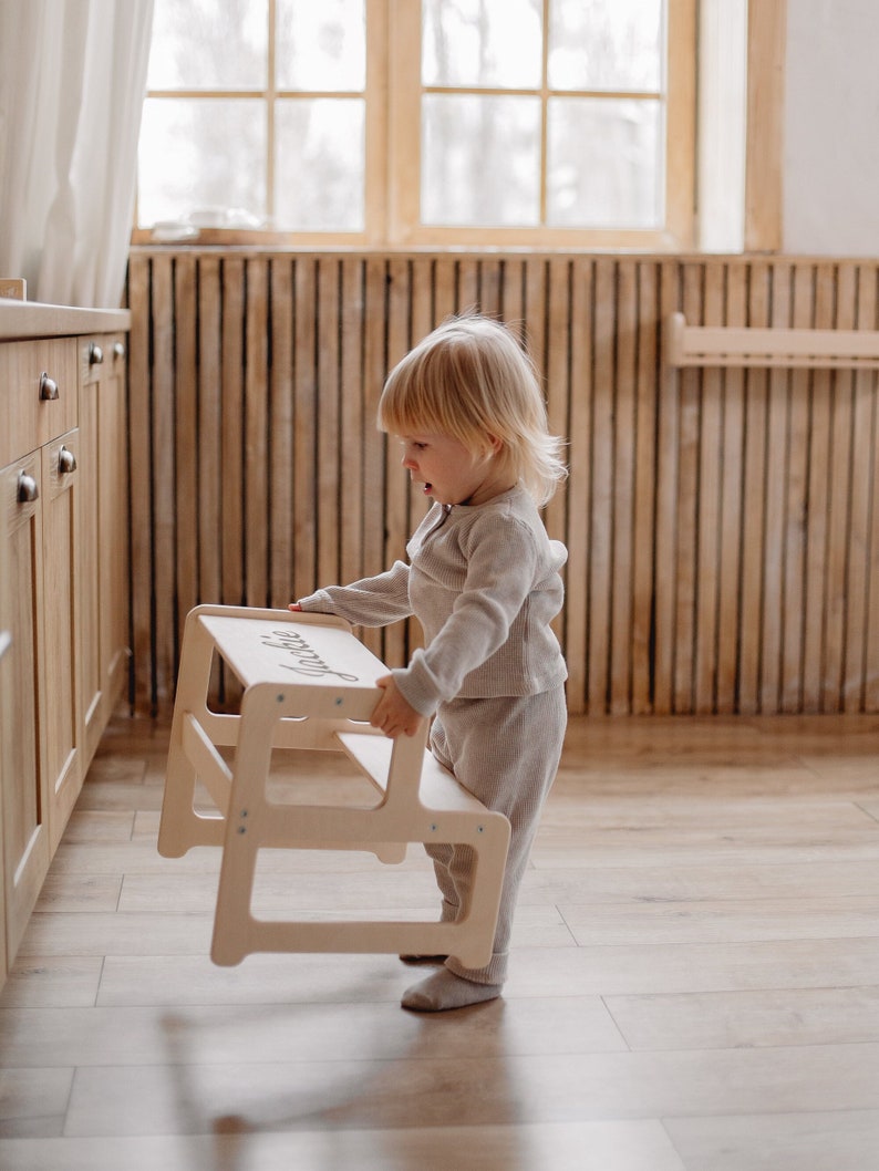 Step Stool, Step Stool For Toddlers, Toddler Step Stool, Wooden 2 Step Stool, Montessori Furniture, Kids Step Stool, Bathroom Stool image 1