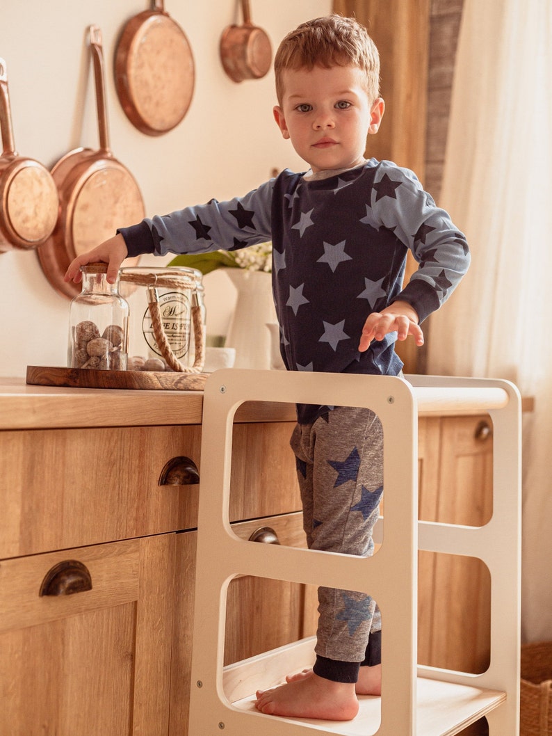 Tour de cuisine, tabouret de cuisine, tabouret de sécurité, escabeau pour tout-petits, escabeau pour enfants, tour d'activité, tour Montessori, escabeau, meubles pour enfants image 3