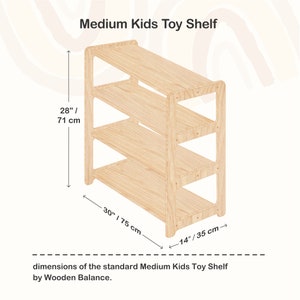 Set of Three Shelves Toy Shelf Montessori Toy Shelf image 9