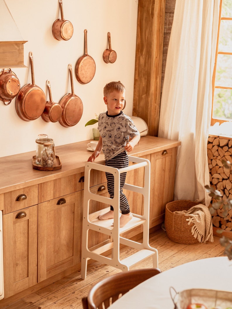 Tour de cuisine, tabouret de cuisine, tabouret de sécurité, escabeau pour tout-petits, escabeau pour enfants, tour d'activité, tour Montessori, escabeau, meubles pour enfants image 7