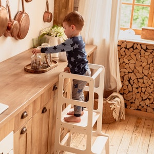 Tour de cuisine, tabouret de cuisine, tabouret de sécurité, escabeau pour tout-petits, escabeau pour enfants, tour d'activité, tour Montessori, escabeau, meubles pour enfants image 4