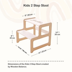 Step Stool, Step Stool For Toddlers, Toddler Step Stool, Wooden 2 Step Stool, Montessori Furniture, Kids Step Stool, Bathroom Stool image 9