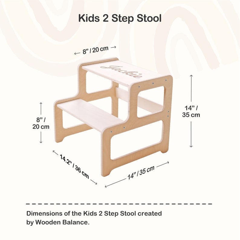 Step Stool, Step Stool For Toddlers, Toddler Step Stool, Wooden 2 Step Stool, Montessori Furniture, Kids Step Stool, Bathroom Stool image 9