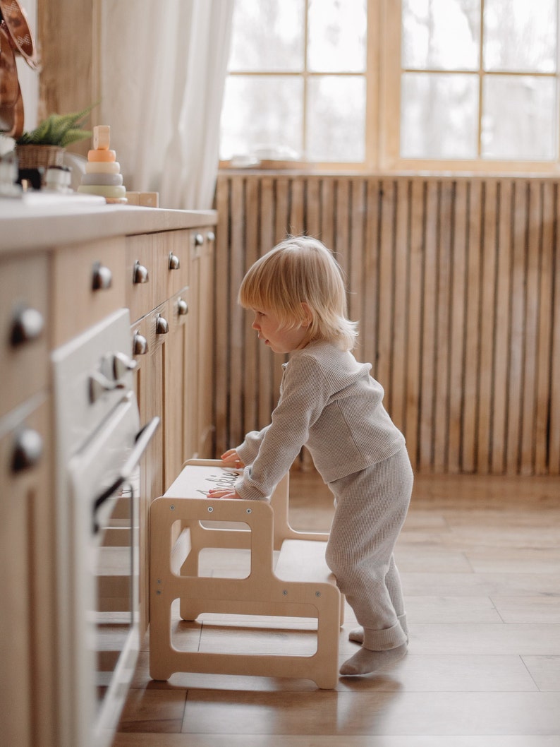 Step Stool, Step Stool For Toddlers, Toddler Step Stool, Wooden 2 Step Stool, Montessori Furniture, Kids Step Stool, Bathroom Stool image 3