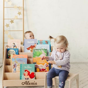 Grande libreria Montessori, libreria per bambini, mensola Montessori, libreria per bambini, libreria Montessori, libreria Kid, mobili Montessori immagine 4