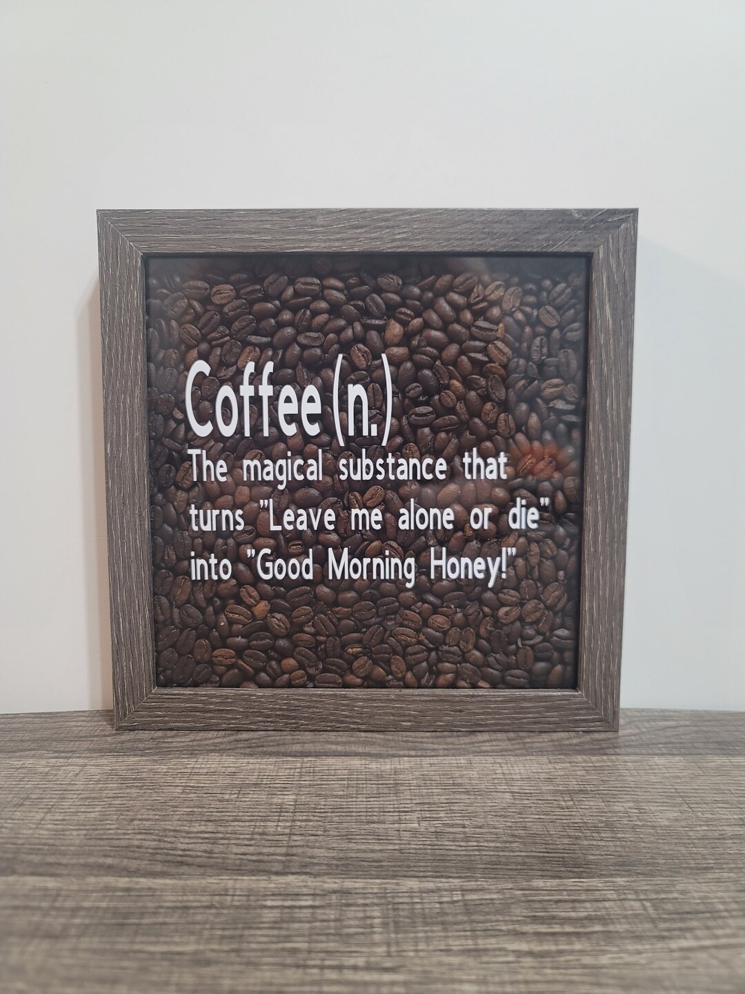 Coffee Definition Shadow Box made With Real Coffee Beans Etsy