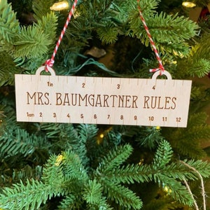 Teacher ruler ornament