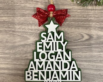 Personalized name tree ornament