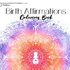 DIGITAL COPY Colouring Pages Birth Affirmations for Pregnancy and Labour image 1