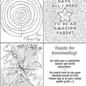 DIGITAL COPY Colouring Pages Birth Affirmations for Pregnancy and Labour image 5