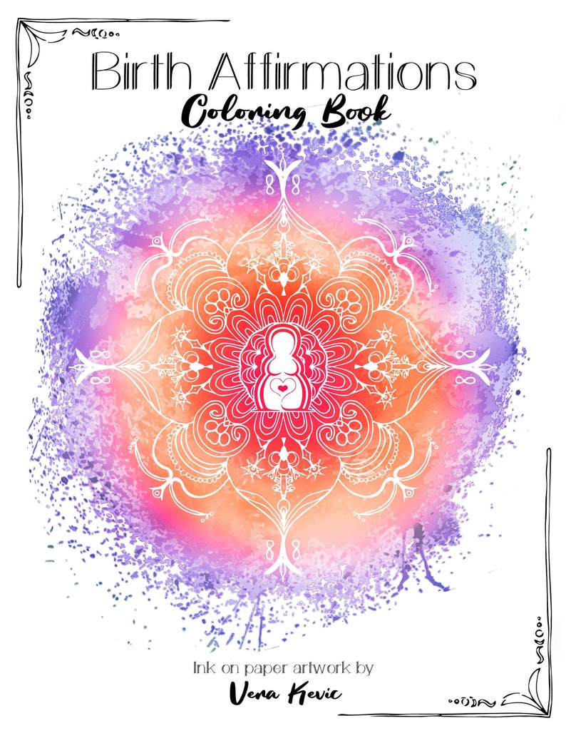 DIGITAL COPY Colouring Pages Birth Affirmations for Pregnancy and Labour image 1