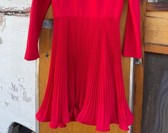 LOT_41 Arnold Scaasi Red Dress Christmas Holiday New Year Eve Vintage Size 10