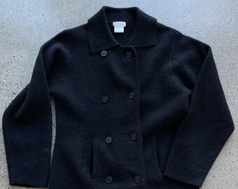 LOT_40 Vintage PIERRE CARDIN Sailor Nautical Wool Yacht Jacket Sweater Navy Black USN