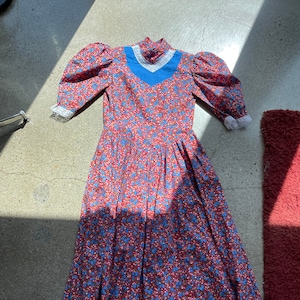 LOT_15 Abito vintage anni &#39;80 in cotone, stile prairie cottage core gunne ashley large, stile cowboy americano