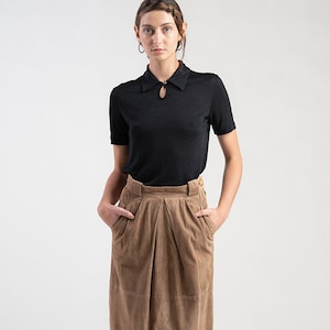 LOT_30 LOEWE Vintage Suede Butter Soft Leather Skirt S/M