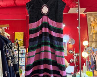 90s small boutique in Paris dress lurex A-line gossip girl chic vintage dress