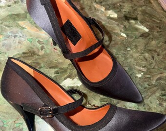 Lanvin Runway Fall 2008 Black Silk Satin Pumps new Mary Jane