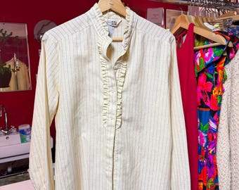 Sears Butter Yellow Button Up shirt 1970s vintage