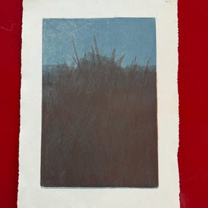 Pat Mossesian Artist Proof Etching – Abstrakcyjne studium terenowe – Minimalistyczny wydruk artystyczny z lat 80. – Podpisany obraz ścienny Intaglio