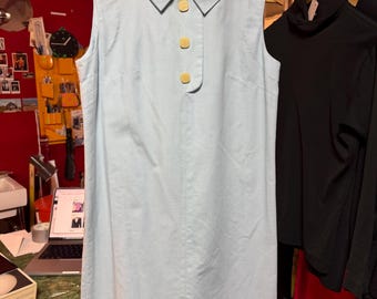 60s sweet baby blue A-line dress original vintage