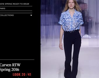 Carven 2016 RTW Submarine Beatles button up white blue