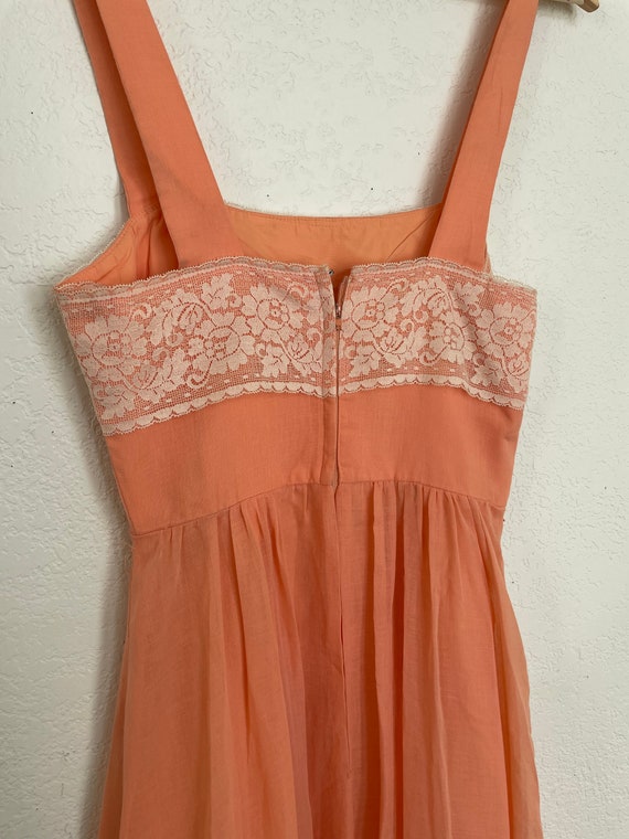 LOT_51 Gamelion Peach Pink vintage 70s dress line… - image 3