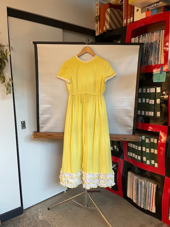 LOT_05 Ethel Allen Vintage 60s Dress Yellow Mod Ru