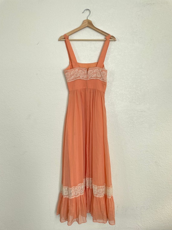 LOT_51 Gamelion Peach Pink vintage 70s dress line… - image 2