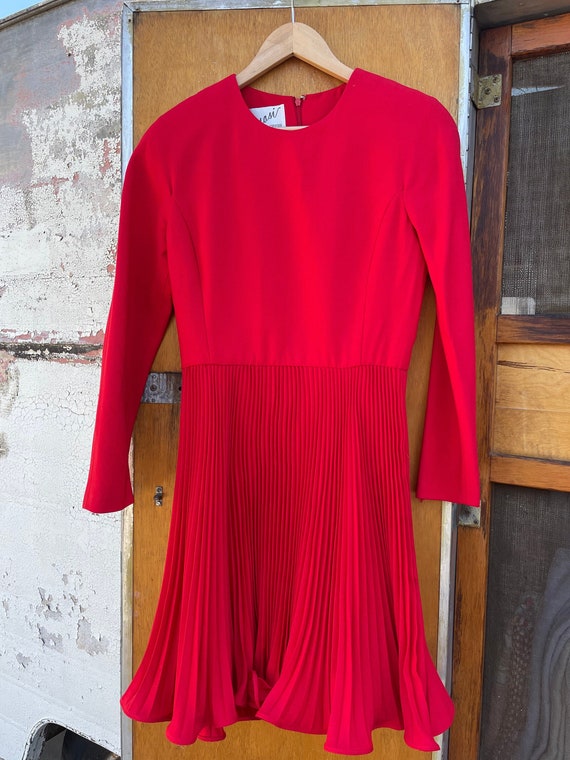 LOT_41 Arnold Scaasi Red Dress Christmas Holiday N