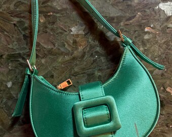 Satin Bag half moon long strap