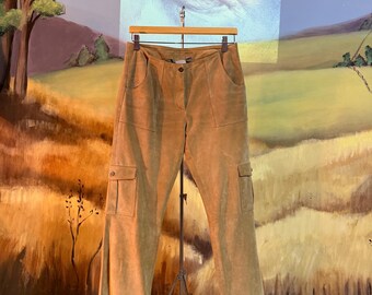 CARGO Suede Leather Pants Wilsons Maxima 90s Y2K Perfect pants camel color pockets