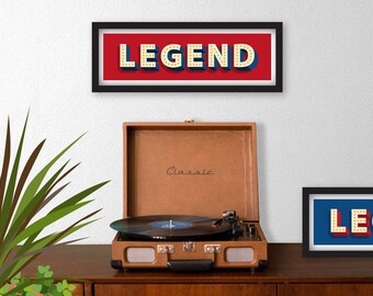 Legend Print, Framed Legend Print, Legend Slogan Print, Dorm Room Decor Boys, Teenage Boys Room Print, Legend Wall Art, Legend Sign