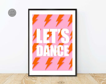Let's Dance Print, Let's Dance Poster, David Bowie Let's Dance Print, David Bowie Let's Dance Poster, Bowie Print, Bowie Poster