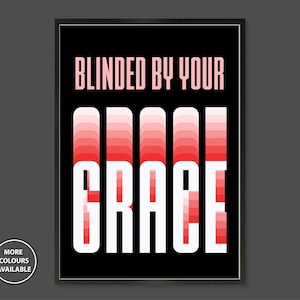 Stormzy Lyriktryck, Stromzy Lyrikaffisch, Stormzy-affisch, Grime Music Lyrikaffisch, Blinded By Your Grace-affisch Black Red / full