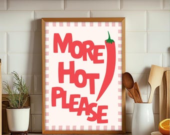 Chilli Wall Art Poster, Red Chilli Poster,  Kitchen Print Red Chilli, Chill Wall Art Kitchen,  Kitchen Decor Chilli Print, Wall Art Chilli