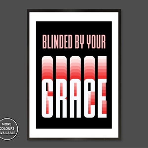 Stormzy Lyriktryck, Stromzy Lyrikaffisch, Stormzy-affisch, Grime Music Lyrikaffisch, Blinded By Your Grace-affisch Black Red / border