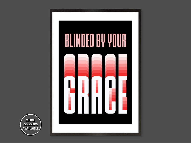 Stormzy Lyriktryck, Stromzy Lyrikaffisch, Stormzy-affisch, Grime Music Lyrikaffisch, Blinded By Your Grace-affisch Black Red / border