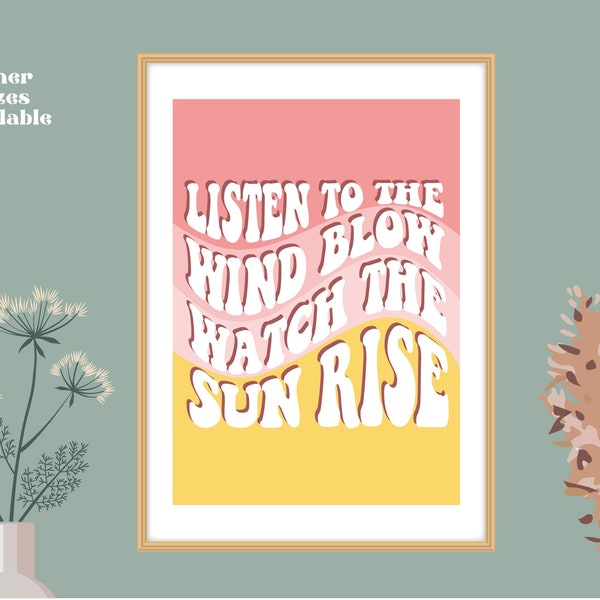 Listen To The Wind Blow, Watch The Sunrise print, Stevie Nicks The Chain Poster, Fleetwood Mac Wall Art, Fleetwood Mac Rumours
