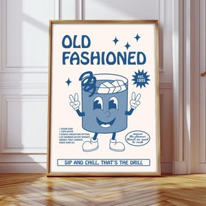 Retro Cartoon Cocktail Drucke, Retro Cocktails Druck, Retro Cartoon altmodischer Druck, altmodisches Cocktail Retro Plakat