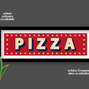 Pizza Sign Framed Print, Framed Pizza Print, KitchenTypography Prints, Kitchen Signs, Pizza Signs, Italian Slogan Prints