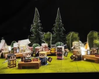 DND Characters Papercraft: "A Rowdy Crowd of Characters" Printable Dungeon Mini