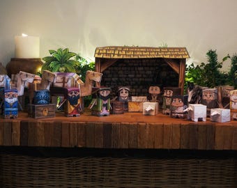 印刷できるクリスマスの降誕ペーパークラフトセット！ - 子供向けクリスマスクラフト - 日曜学校のアクティビティ