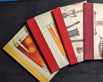 Hand Bound Pocket Tasting Journal, with Tabs for Wines & Spirits, For Cover Variations See Pics in Listing