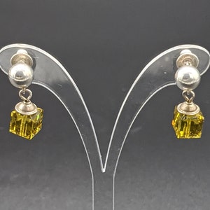Fabulous faceted peridot/olivine lantern dangle earrings